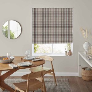 Dougal Mulberry Roman Blind