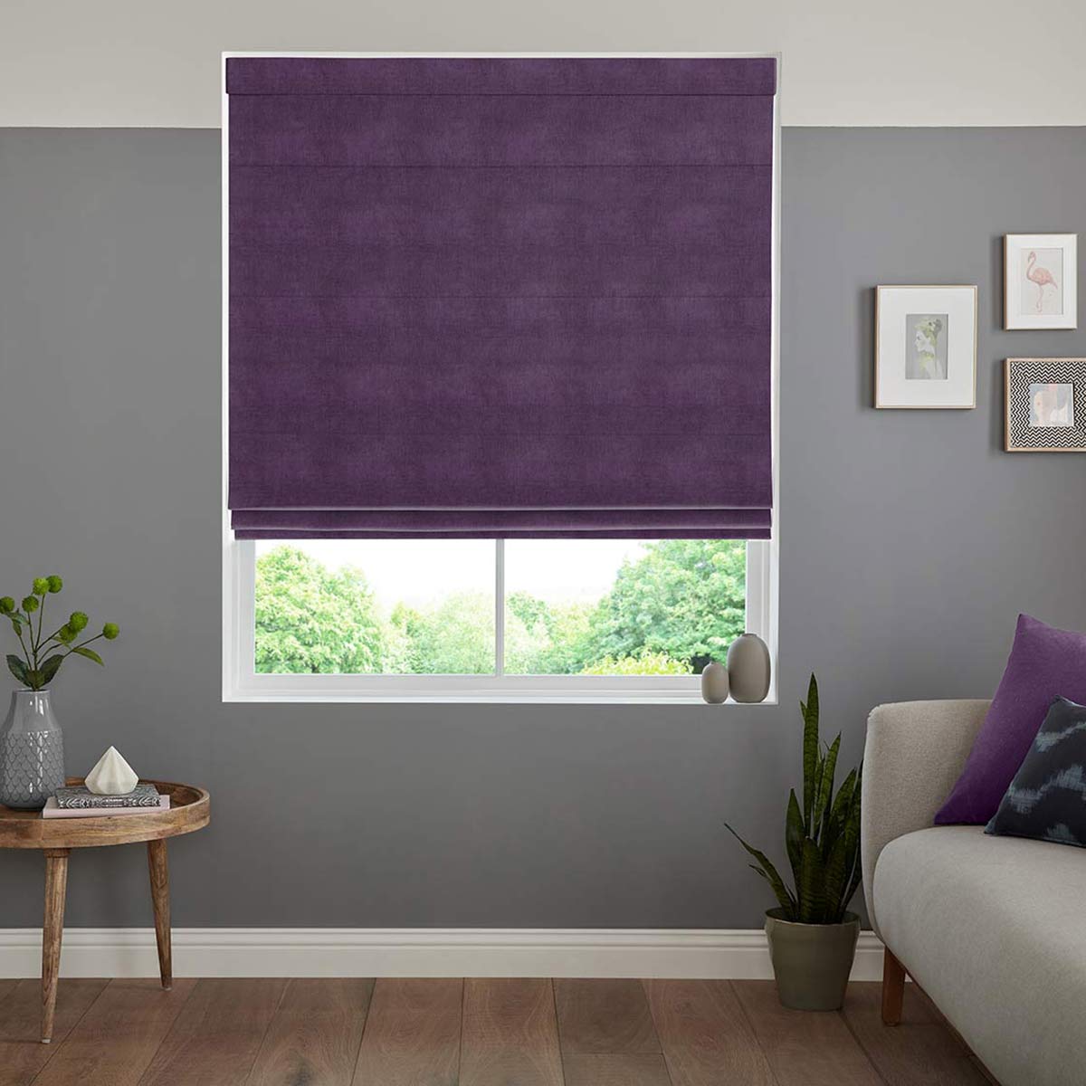 Angeles Aubergine Roman Blind Angeles Aubergine Roman Blind