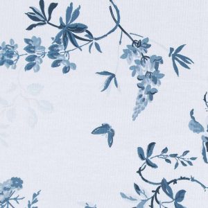 Birds and Roses Blue Roman Blind