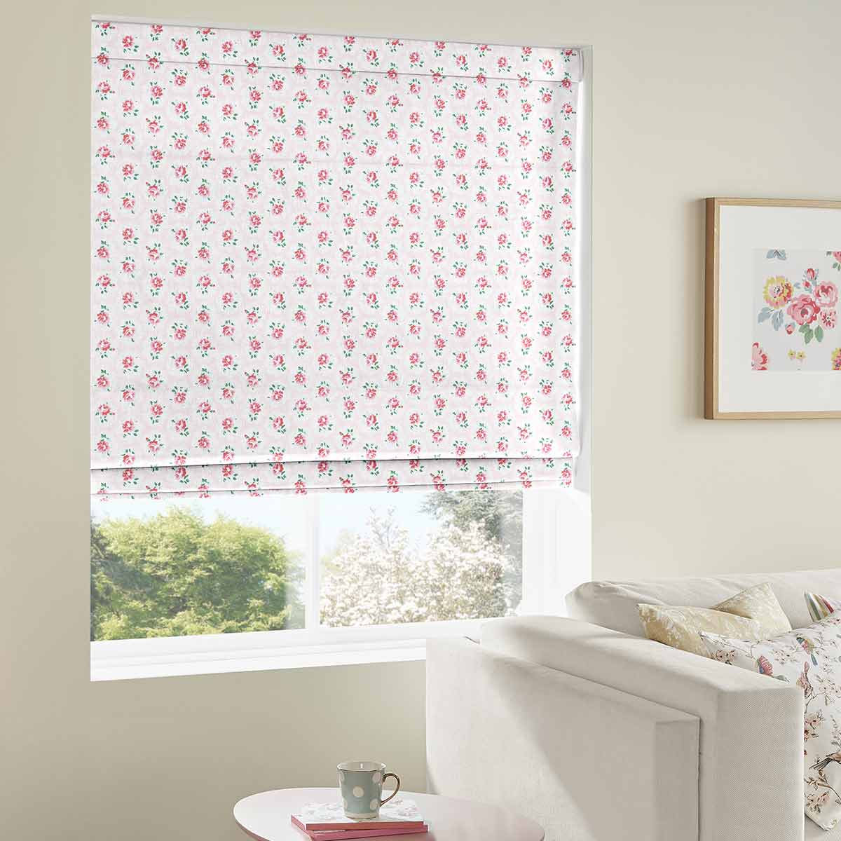 Provence Rose Pink Roman Blind Provence Rose Pink Roman Blind