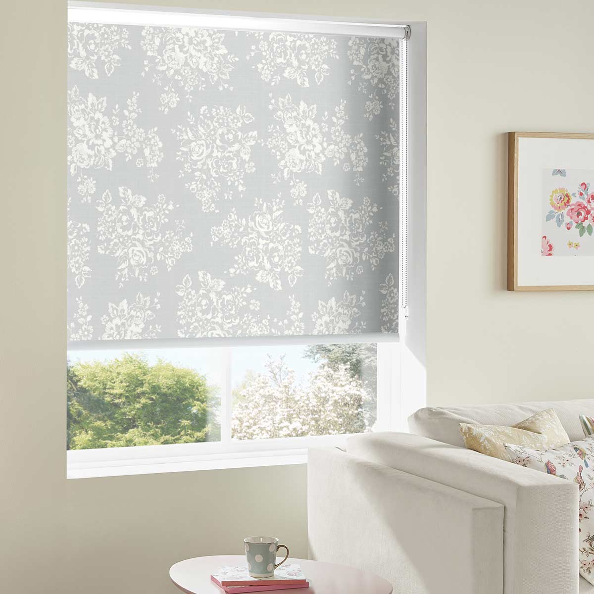 Cath Kidston Washed Rose Grey Roller Blind Cath Kidston Washed Rose Grey Roller Blind