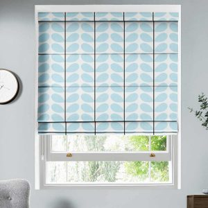 Two Colour Stem Powder Blue Roman Blind