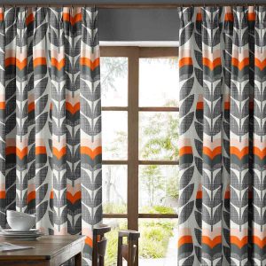 Rose Bud Orange Curtain