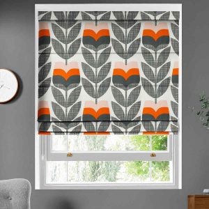 Rose Bud Orange Roman Blind