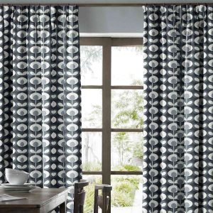 Oval Flower Cool Grey Curtain