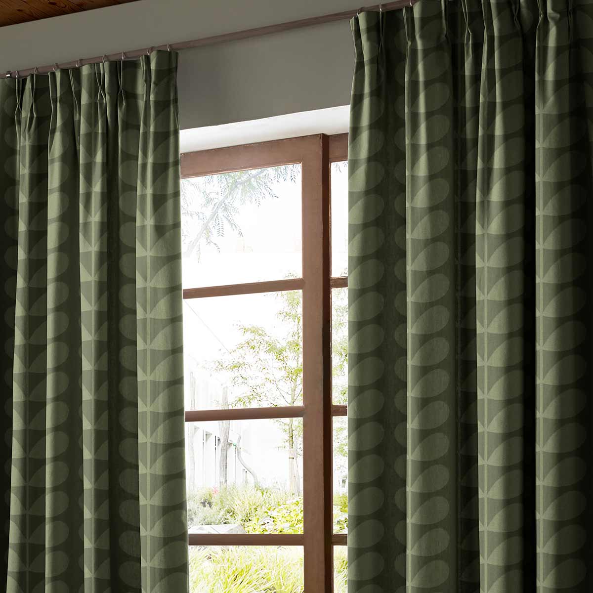 Jacquard Stem Khaki Curtain Jacquard Stem Khaki Curtain