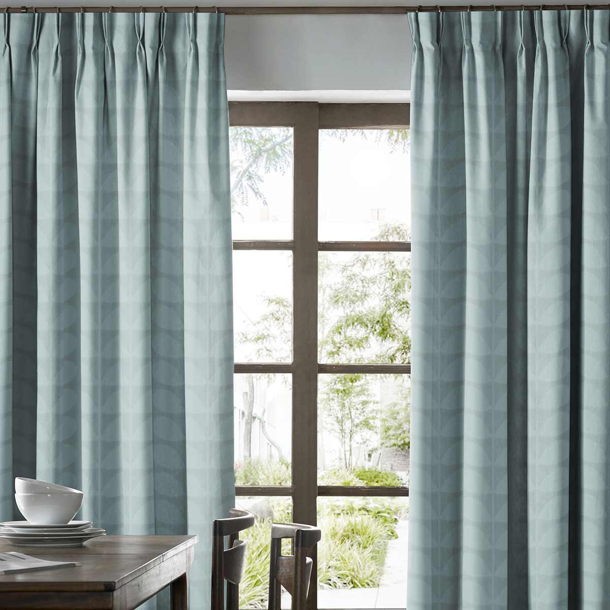 Jacquard Stem Mid Powder Blue Curtain Jacquard Stem Mid Powder Blue Curtain