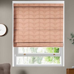Jacquard Stem Tea Rose Roman Blind