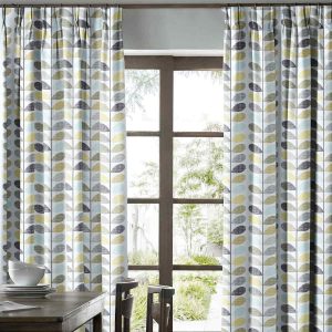 Scribble Stem Seagrass and Duck Egg Curtain