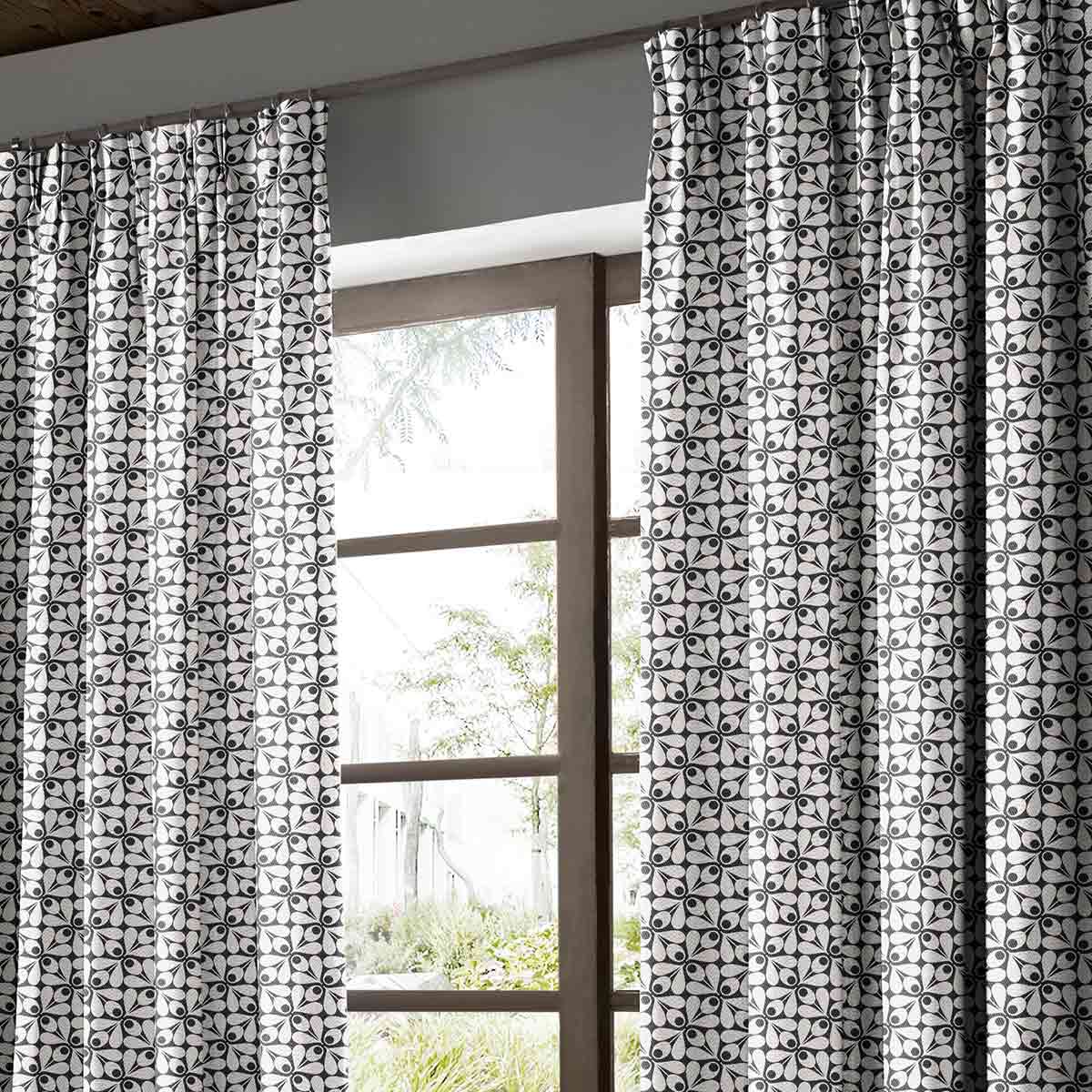 Woven Acorn Cup Charcoal Curtain Woven Acorn Cup Charcoal Curtain