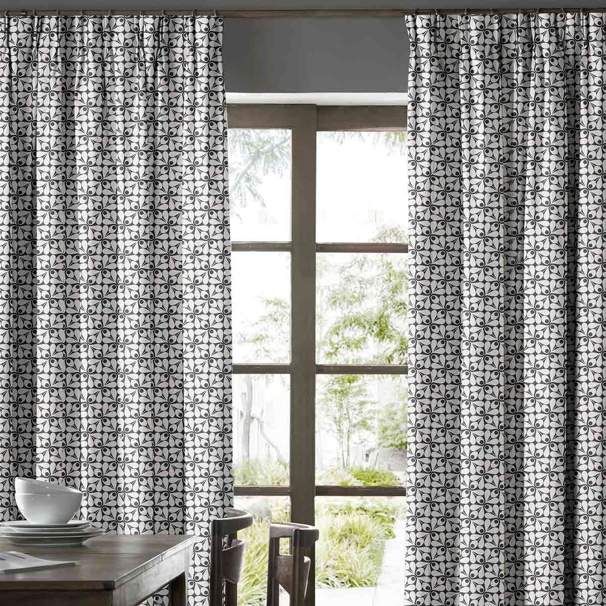 Woven Acorn Cup Charcoal Curtain Woven Acorn Cup Charcoal Curtain