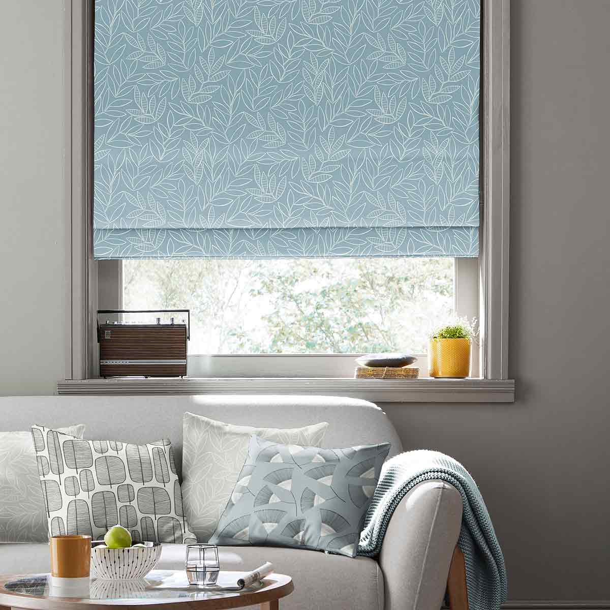 Laurus China Blue Roman Blind Laurus China Blue Roman Blind
