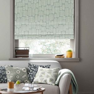 Little Trees English Grey Roman Blind