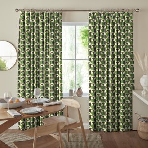 Owl Chalky Green Curtain