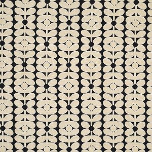 Sixties Stem Charcoal Curtain