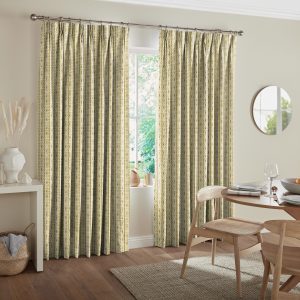 Sixties Stem Yellow Olive Curtain