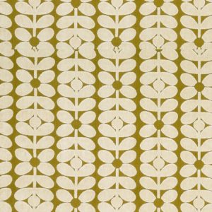 Sixties Stem Yellow Olive Curtain