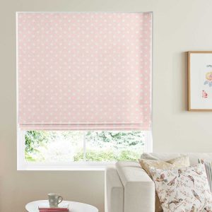 Button Spot Pink Roman Blind