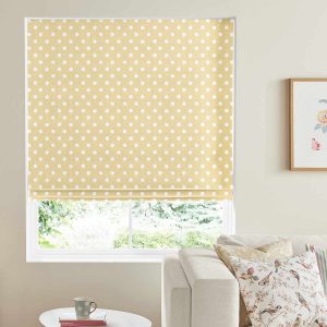 Button Spot Yellow Roman Blind