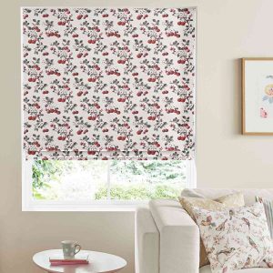 Cherry Sprig Red Roman Blind