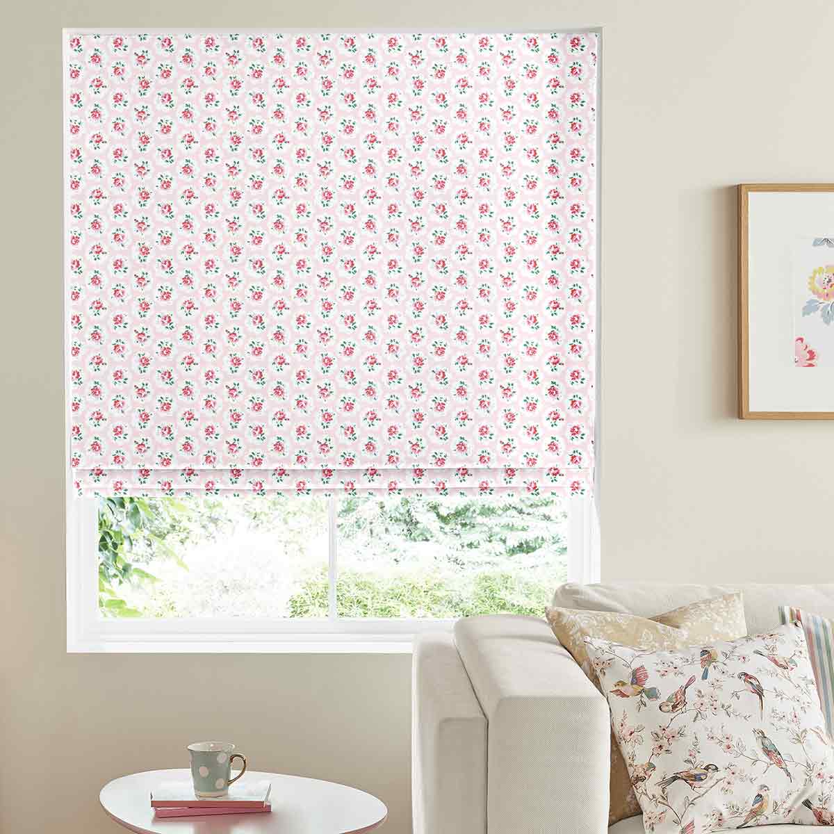 Provence Rose Pink Roman Blind Provence Rose Pink Roman Blind