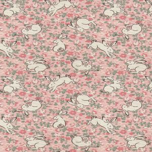 Jumping Bunnies Blush Roman Blind