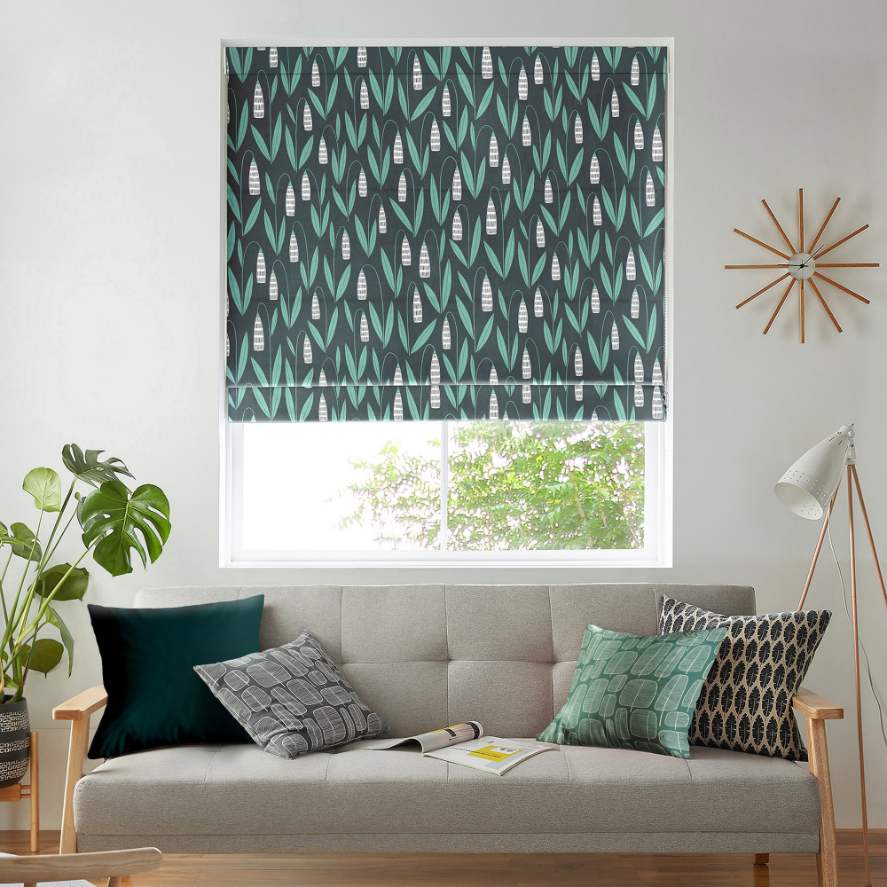 Snow Drops Night Flower Roman Blind Snow Drops Night Flower Roman Blind