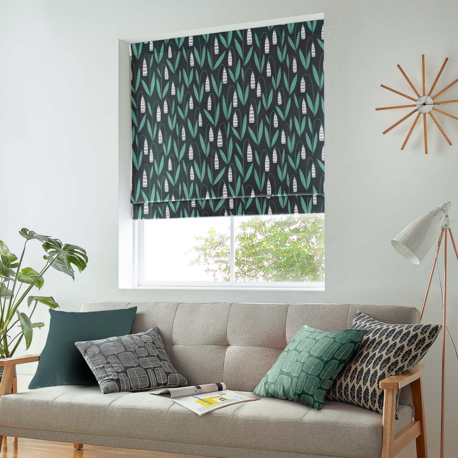 Snow Drops Night Flower Roman Blind Snow Drops Night Flower Roman Blind