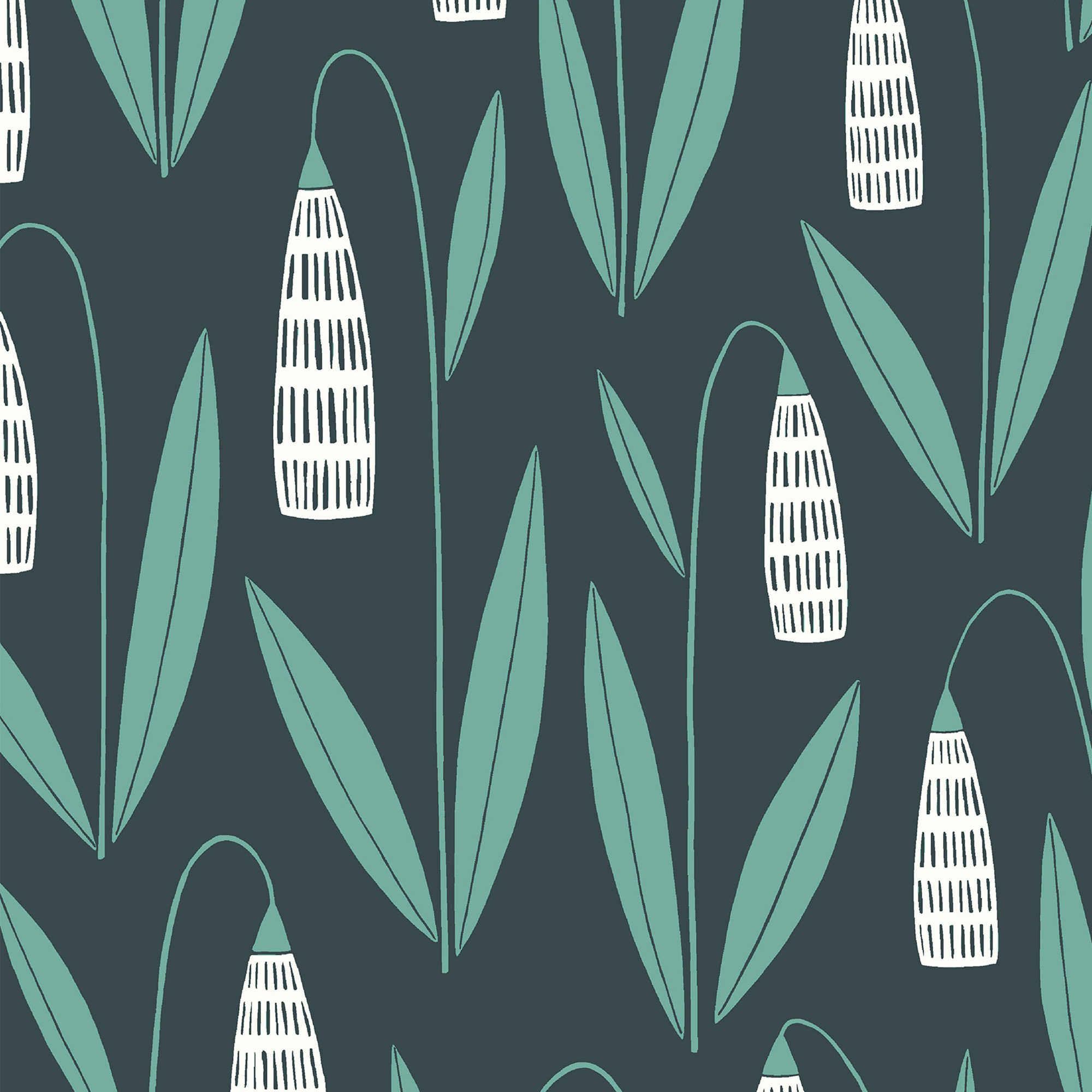 Snow Drops Night Flower Roman Blind Snow Drops Night Flower Roman Blind