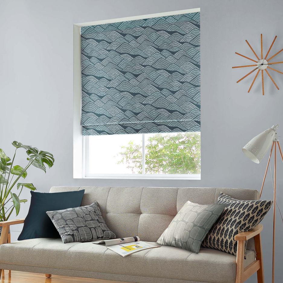 Frontier Blue Green Roman Blind Frontier Blue Green Roman Blind