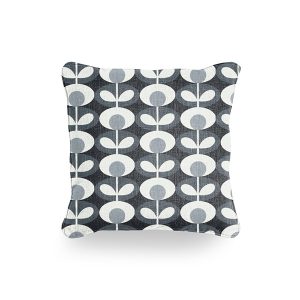 Oval Flower Cool Grey Cushion Cover