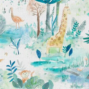 Jungle Fun Aqua Roman Blind