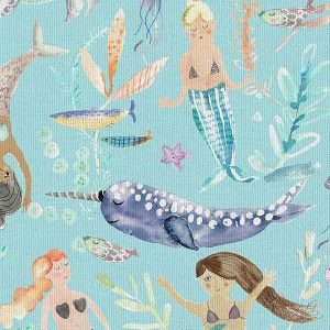Mermaids Party Aqua Roman Blind
