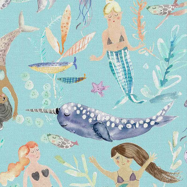 Mermaids Party Aqua Roman Blind Mermaids Party Aqua Roman Blind