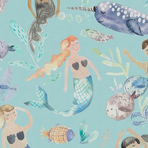 Mermaids Party Aqua Roller Blind